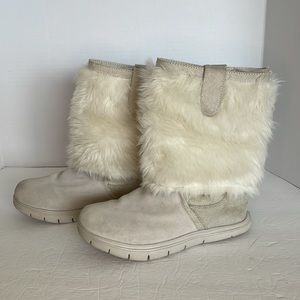 Tony Little Designs Cheeks fit body boots with faux fur Women’s size 8